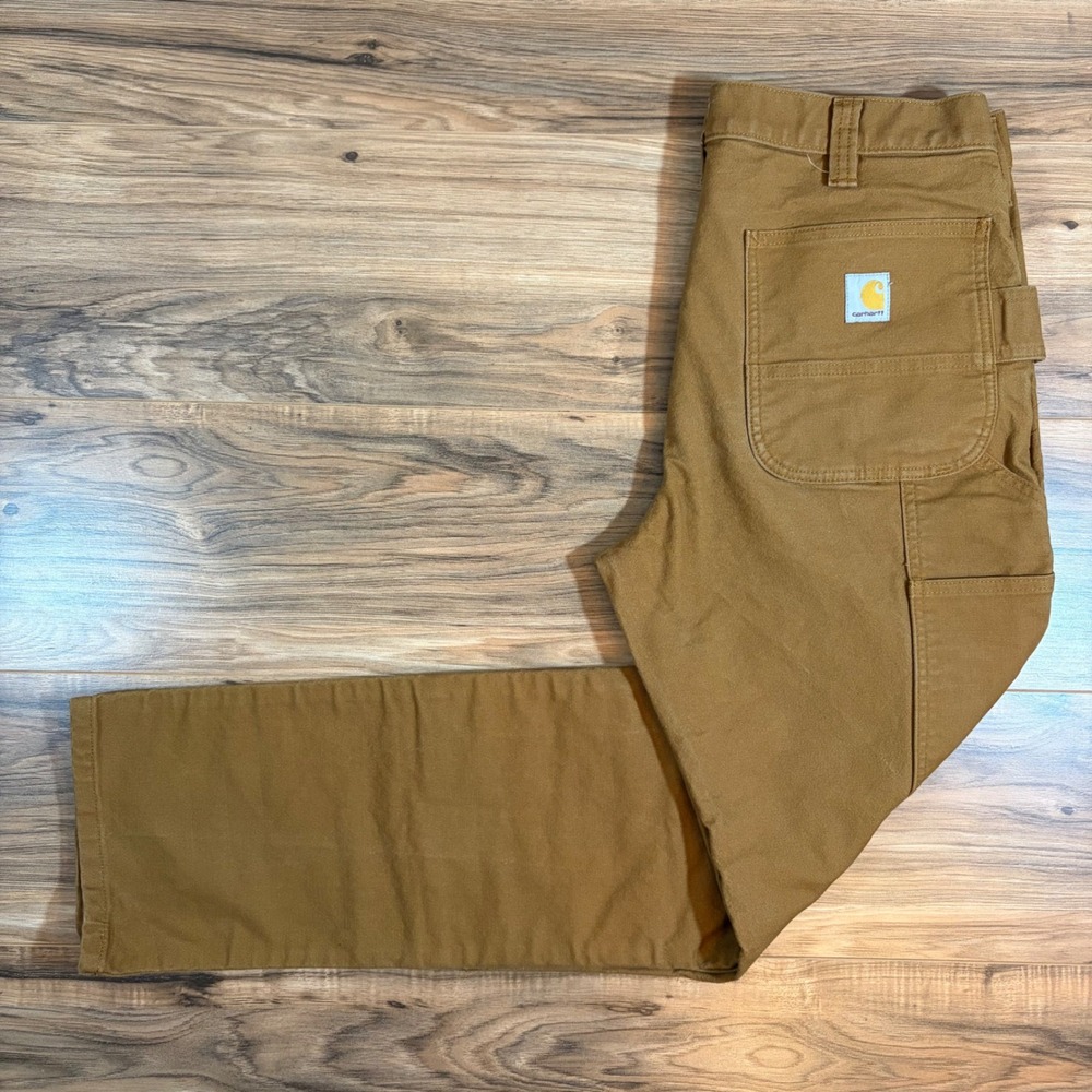 Carhartt Mens Slim Rugged Flex Duck Double Front Dungaree Heavy Duty Pants 34x32